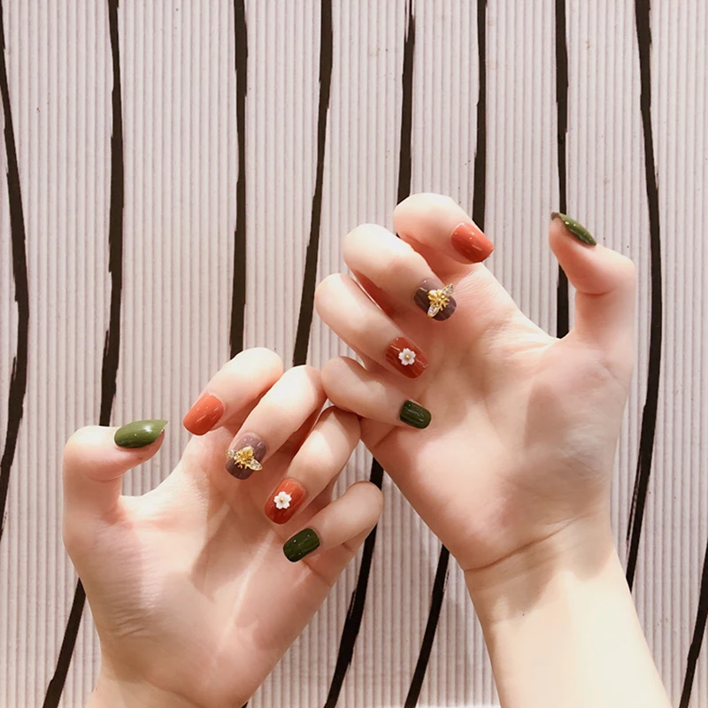 24 кончика поддельных ногтей матовые накладные ногти съемные кончики для наращивания ногтей маникюр арт пресс на поддельные накладные ногти - Цвет: 3