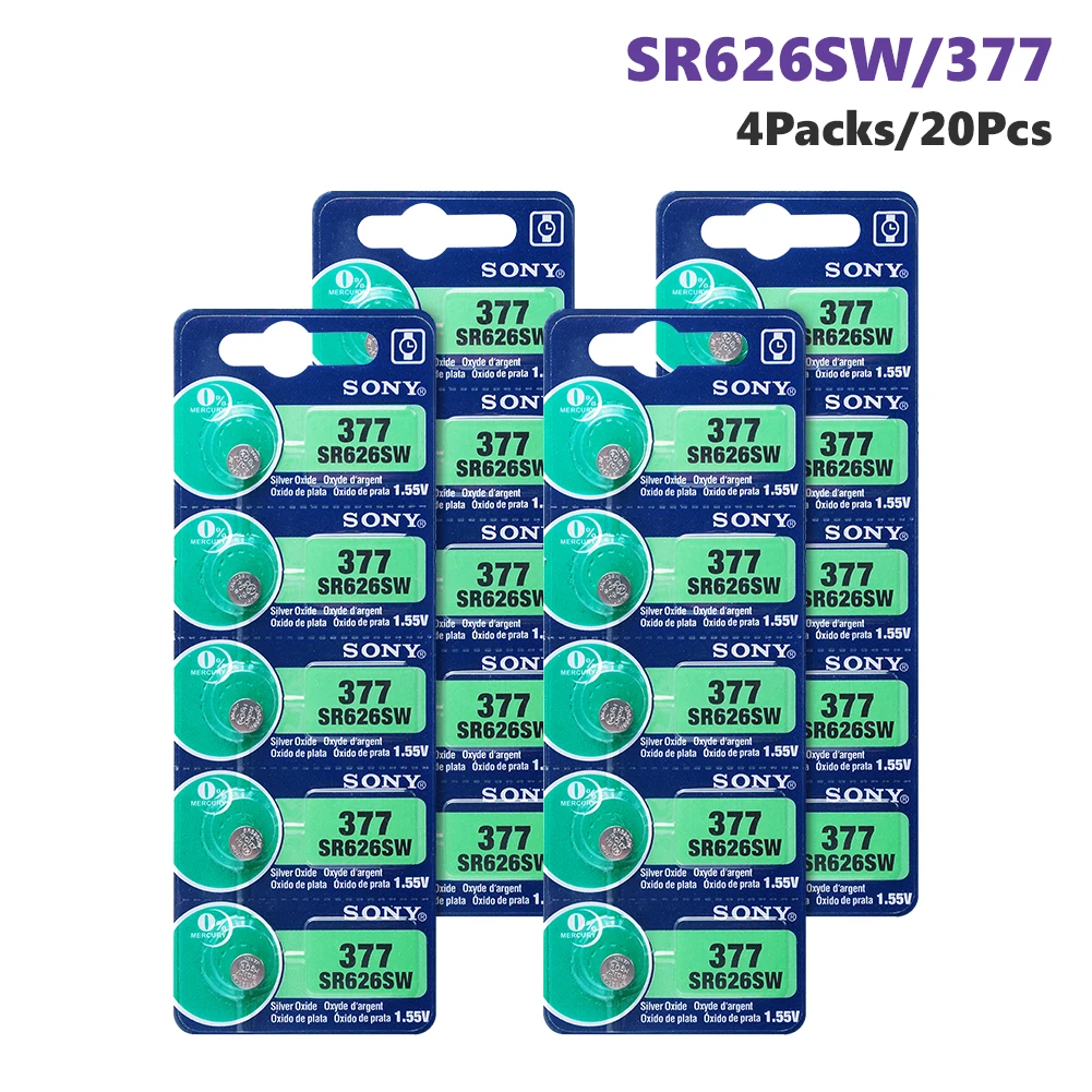 20 шт. для SONY 1,55 V AG4 377A 377 LR66 LR626 SR626SW SR66 AG4 AG 4 кнопочные батареи для часов игрушки пульт дистанционного управления батарея для монет
