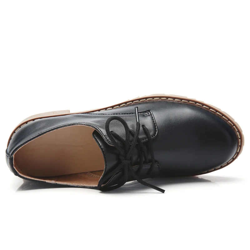 elegant brogue oxford shoes women retro formal dress female footwear eurpean ladies height increasing pumps school leather shoes (30)
