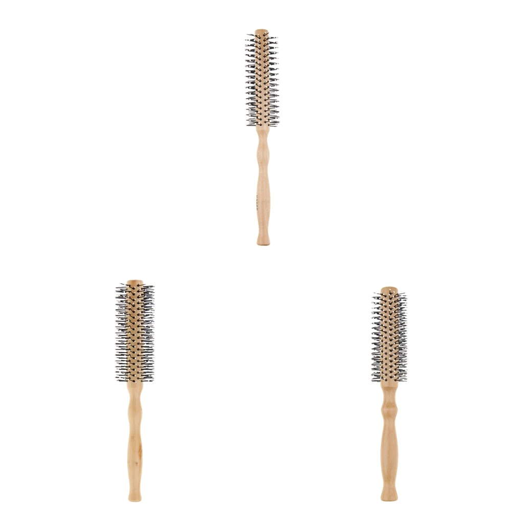 Round Hair Care Hair Brush with Wood Handle, Round Comb, Styling Essentials for Hair Drying, Styling, Curling Hairbrush