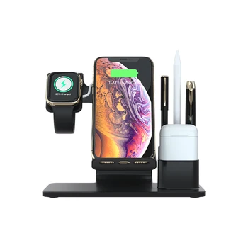 

QI 10W Fast Charge 3 In 1 Wireless Charger For Iphone 11 Pro Charger Dock For Apple Watch 5 4 Airpods Pro Wireless Charge Stand