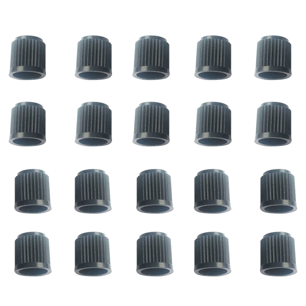 20 Pieces Black Plastic Car Wheel Tire Valve Stems Caps Tyre Lid Dust Covers