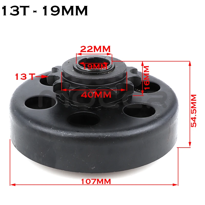 Minibike, 16mm, 19mm, 20mm, 25.4mm, 10 Dentes,