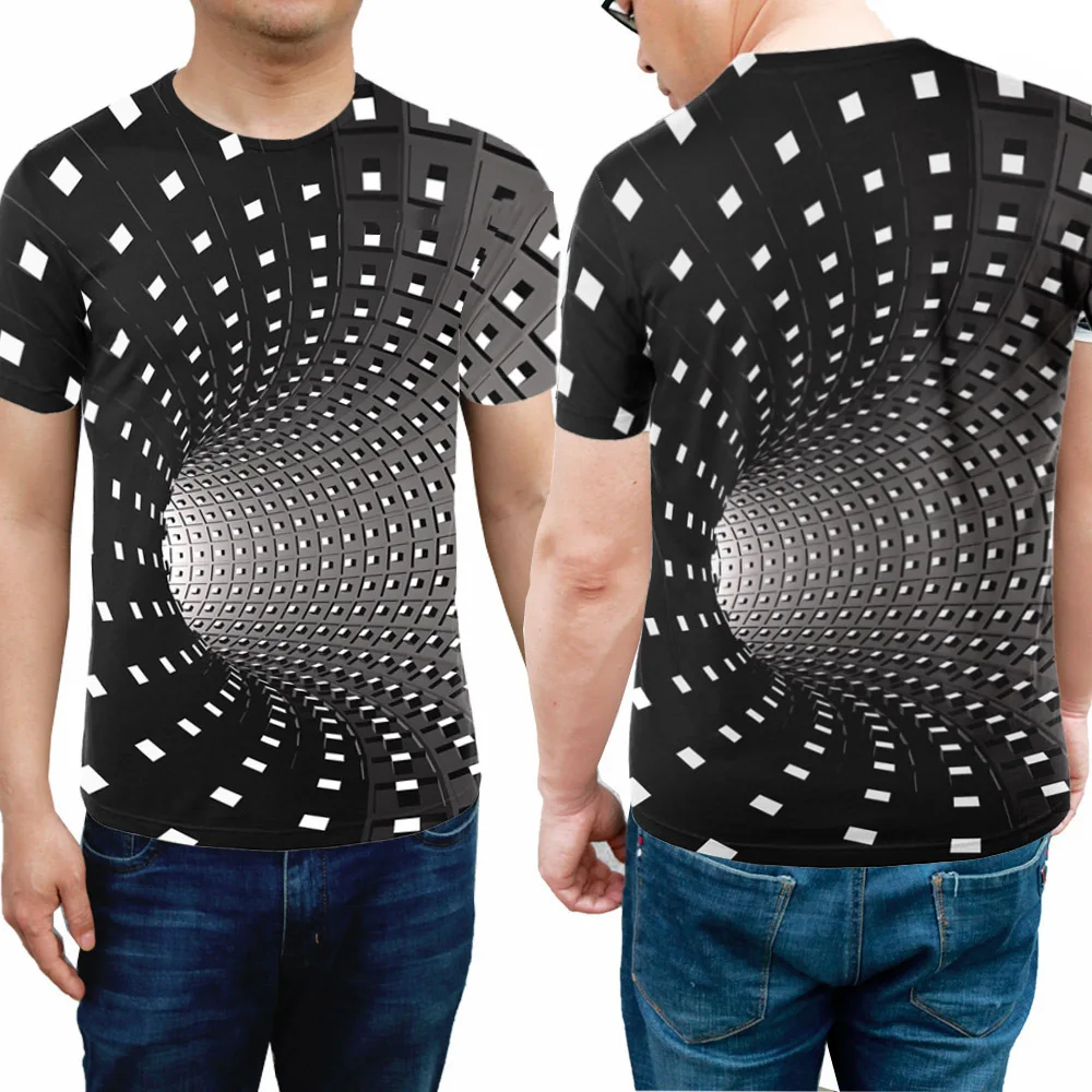 T-Shirt Hypnosis Swirl Print Men Women 