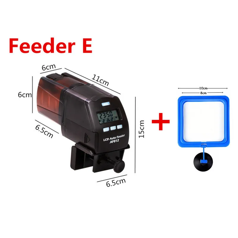 Аквариумная автоматическая кормушка для аквариума, автоматические кормушки с таймером, регулируемый диспенсер, ЖК-дисплей, Betta, черепаха, кормление домашних животных - Цвет: AF012 -Square