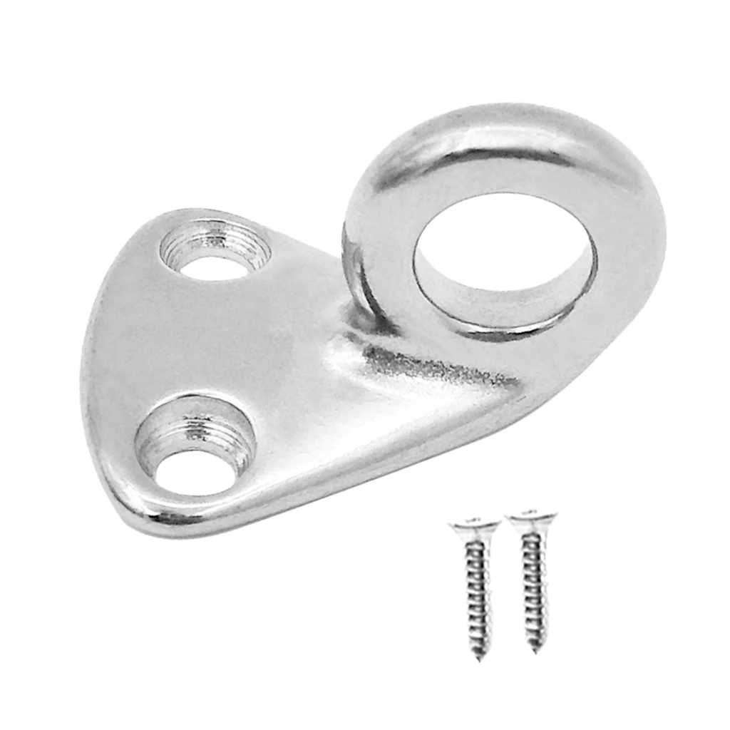 Coat Hat Hook Eye Plate Boat Ring - Marine Grade 316 Stainless Steel