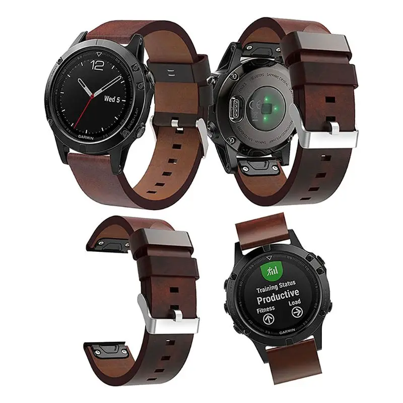Ремешок для наручных часов из натуральной кожи для Garmin Fenix 5, аксессуары для умных часов R9UA