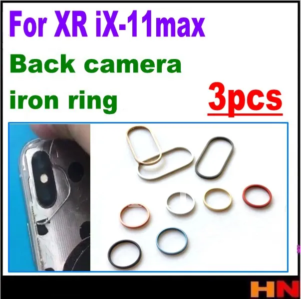 3 шт. железное кольцо для задней камеры iPhone 11 pro max XR XS X MAX запасные части | Мобильные
