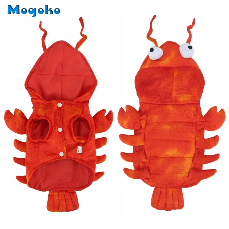 Mogoko, новинка, 1 костюм лобстера для собак и кошек, платье для косплея на Хэллоуин, Красная толстовка с капюшоном для щенков, теплая одежда, Размеры S/M/L/XL на выбор