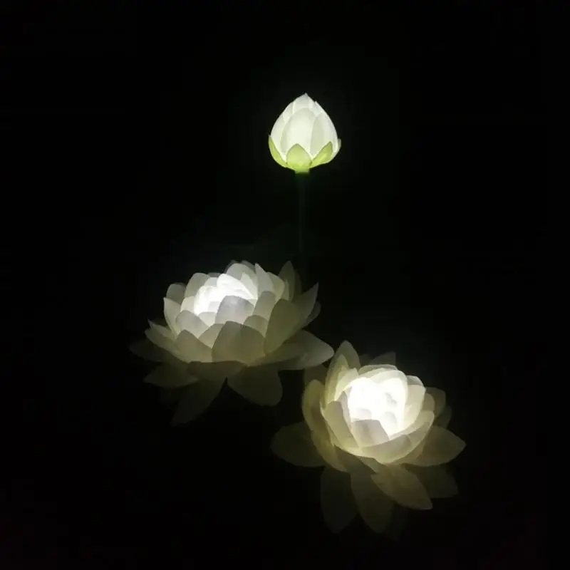 3LED Solar Simulation Lotus Flower Light Garden Landscape Decorative Lamp