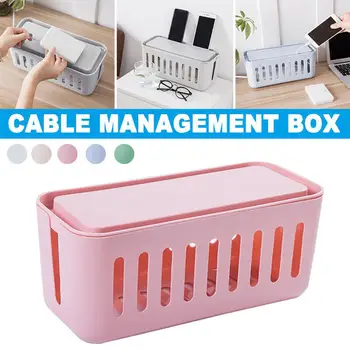 

1PC Cable Organizer Storage Box Flexible Cable Wire Management Socket Tidy Organizer Home Room Popular SWWQ