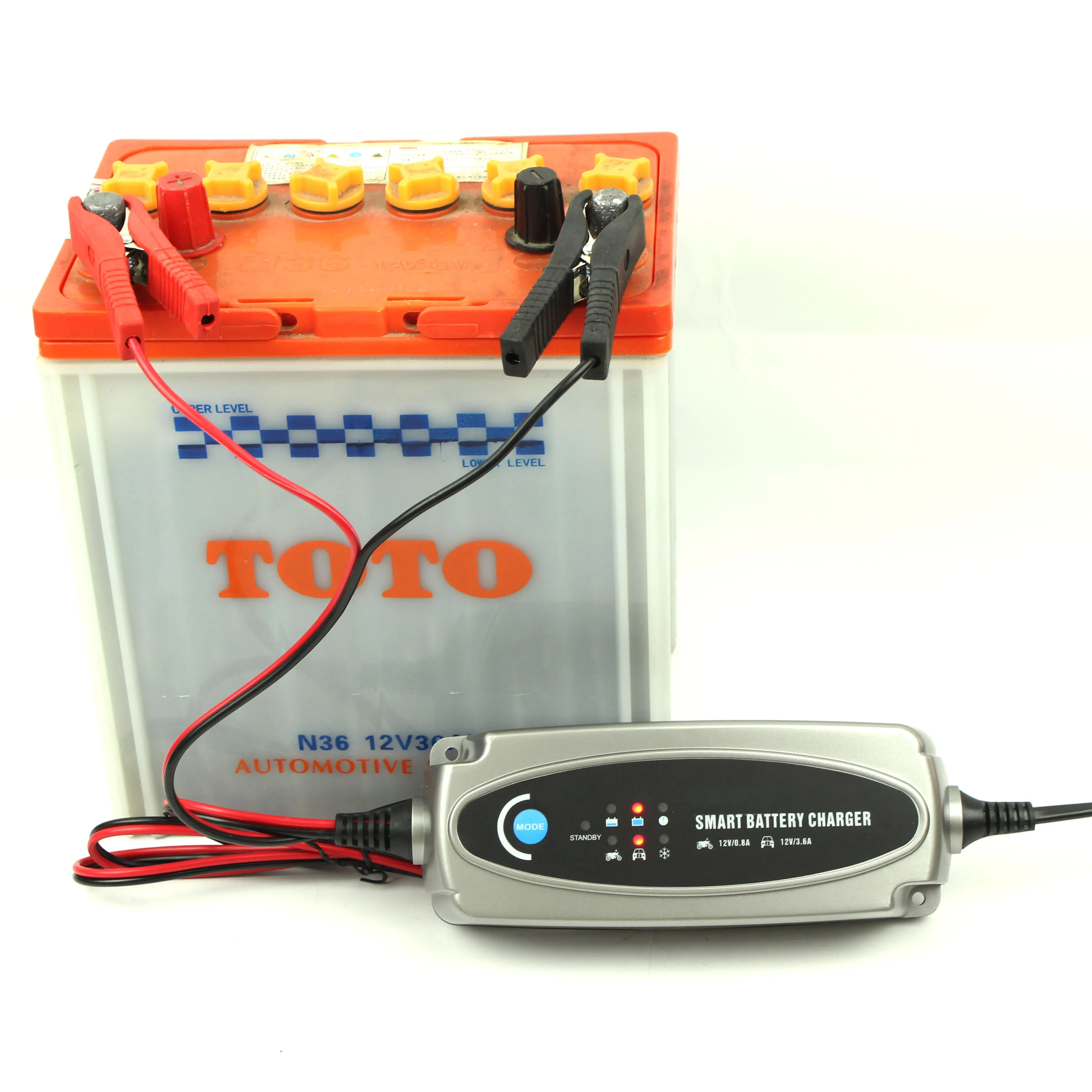 12 v 0.8A/3.6A Смарт зарядное устройство, laadstroom выбор Lood-zuur Batterij Oplader voor Motorfiets en Auto charger
