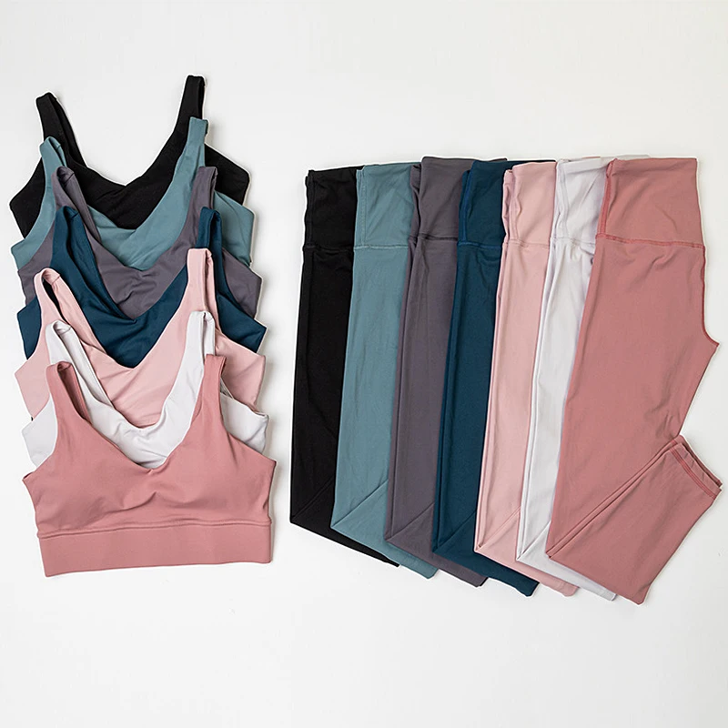 Vendedor Caliente Mujer Yoga conjuntos de ropa deportiva gimnasio traje de deportes sujetador polainas entrenamiento 2 piezas conjuntos ropa de Gym Yoga mujer caliente de 2021 oo3KMDNQjQX