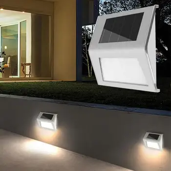 

LED Solar Stairs Light Waterproof Stainless Steel Intelligent Optical Control Mode Translucent Garden Yard Outdoor Decoration