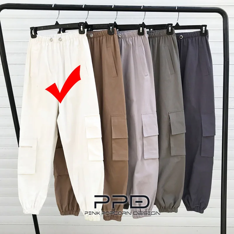 5 цветов рекомендуется супер хорошая одежда мульти-карман гранулы работы ткань эластичная талия закрытые спортивные брюки - Цвет: Color-1