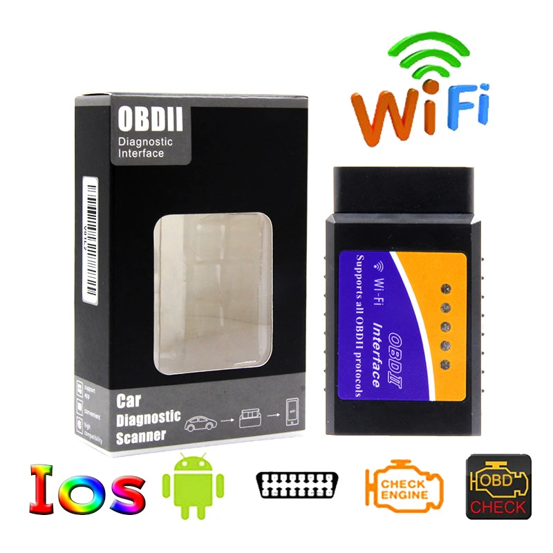 ELM327 WiFi OBD2 OBDII автомобильный диагностический сканер считыватель кодов инструмент