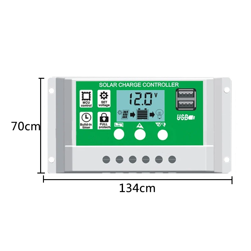 60A/50A/40A/30A/20A/10A 12 В 24 в автоматический контроллер солнечного заряда ШИМ контроллеры lcd Dual USB 5 В выход Регулятор солнечной панели