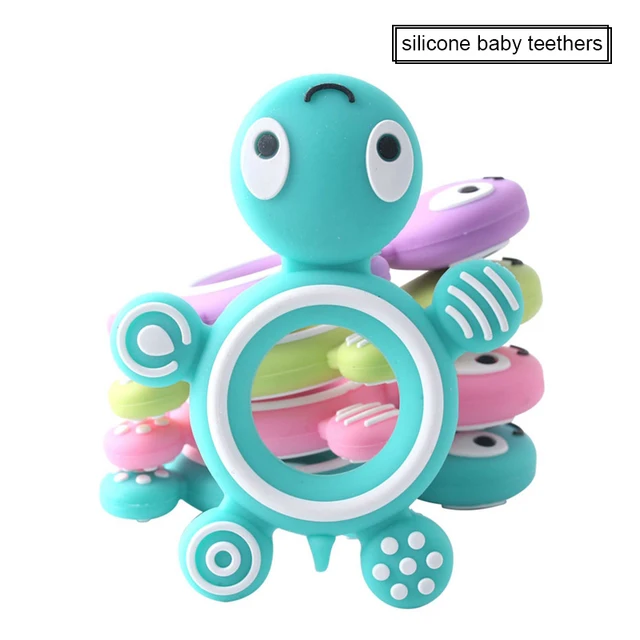 1PC Silicone Baby Teethers Turtle Food Grade Tortoise Silicone Tiny Rod Nurse Gift DIY Pacifier Chain Tools Children's Goods 1