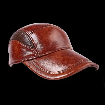 

Cow Leather Hat Men's 2019 New Style Cow Leather Hat Men Cowhide Hat Casual Outdoor Baseball Cap Adjustable