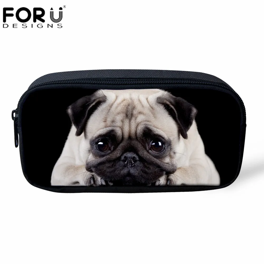 FORUDESIGNS/милая сумка для макияжа Мопс для женщин, косметичка, детские школьные пеналы для девочек, канцелярские товары для животных, собак, для девочек и мальчиков, коробка для ручек - Цвет: Z3047K