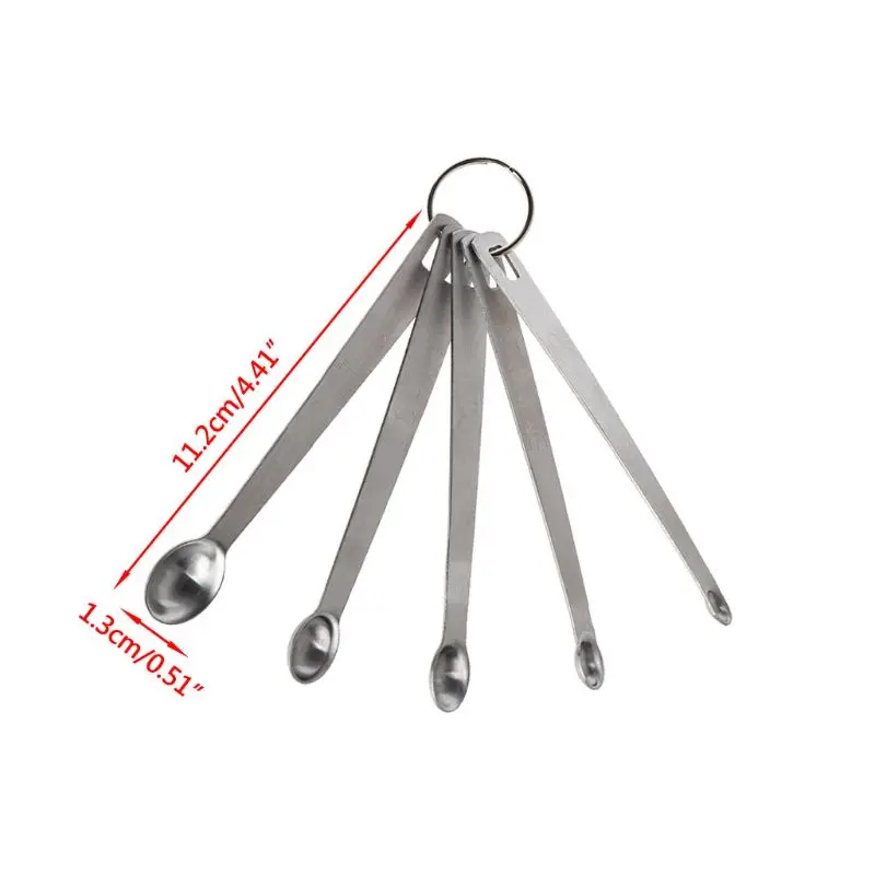 5pcs/set Stainless Steel Mini Measuring Spoon Durable Home Sauce