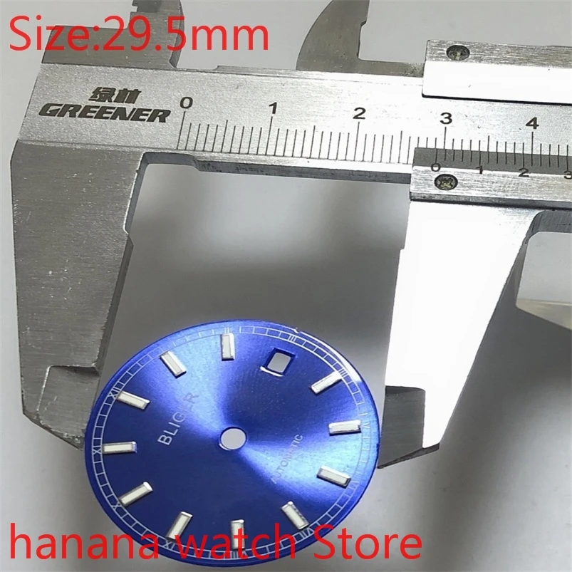 NO Aseptic 29.5mm Round Dial Date Kit ETA 2824/2836 Miyota 8215/8205/821A Movement Men's Watch Night Disc Parts white