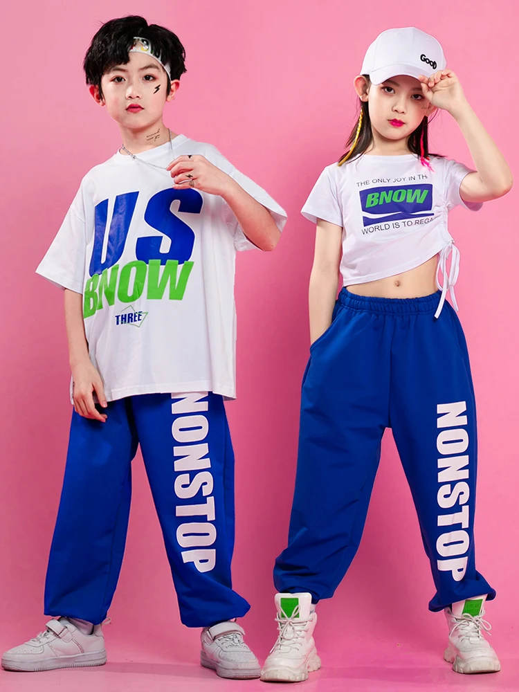 Fashion Hip Hop Dance Clothing For Kids Loose Shirts Hiphop Pants Street  Wear Jazz Modern Dance Costumes Rave Clothes DQS8968 - AliExpress