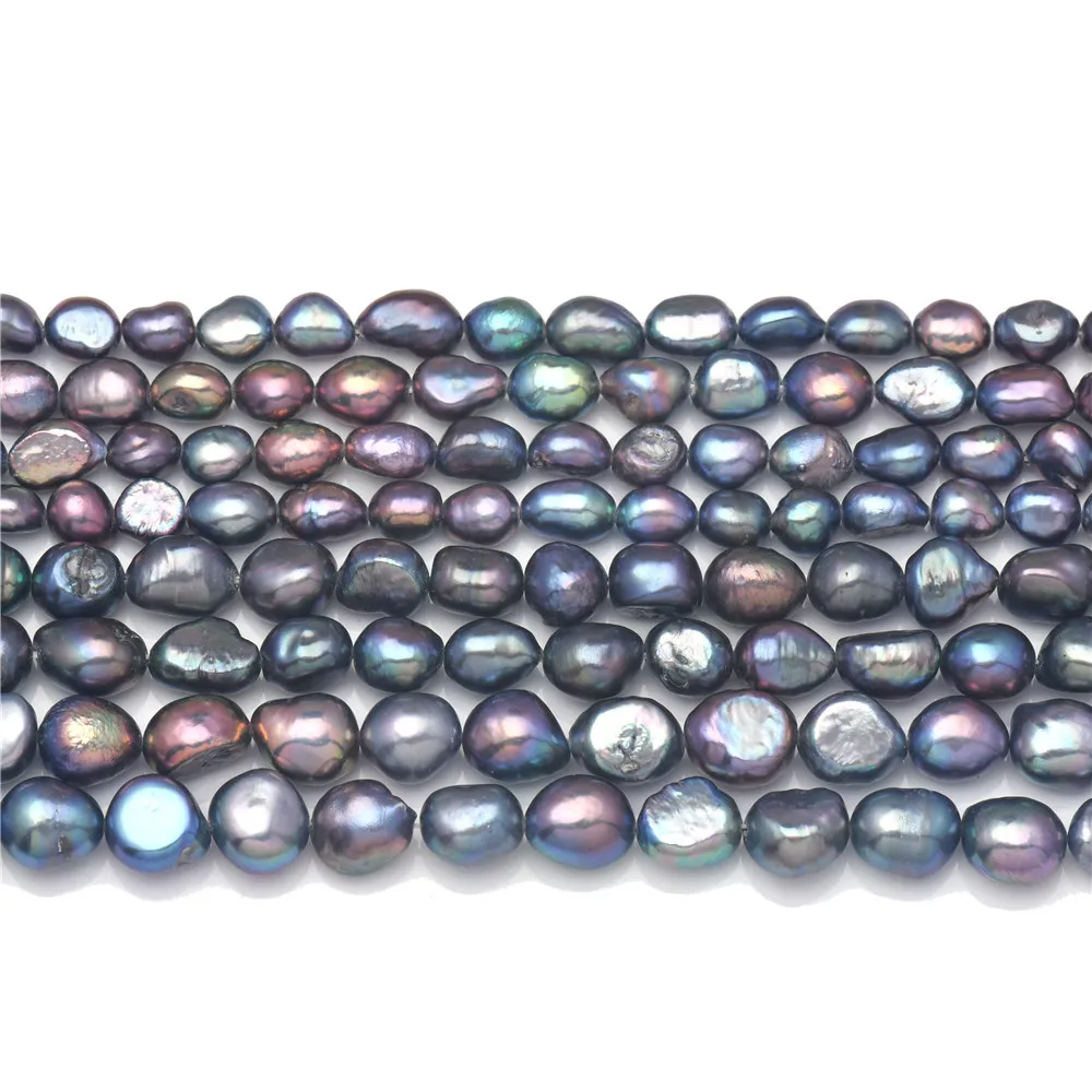 3-10mm Barock Perle Pfau Blau Natürliche Echt Perle Für Halskette Ohrring Armband Schmuck Machen 14" – Detail 17