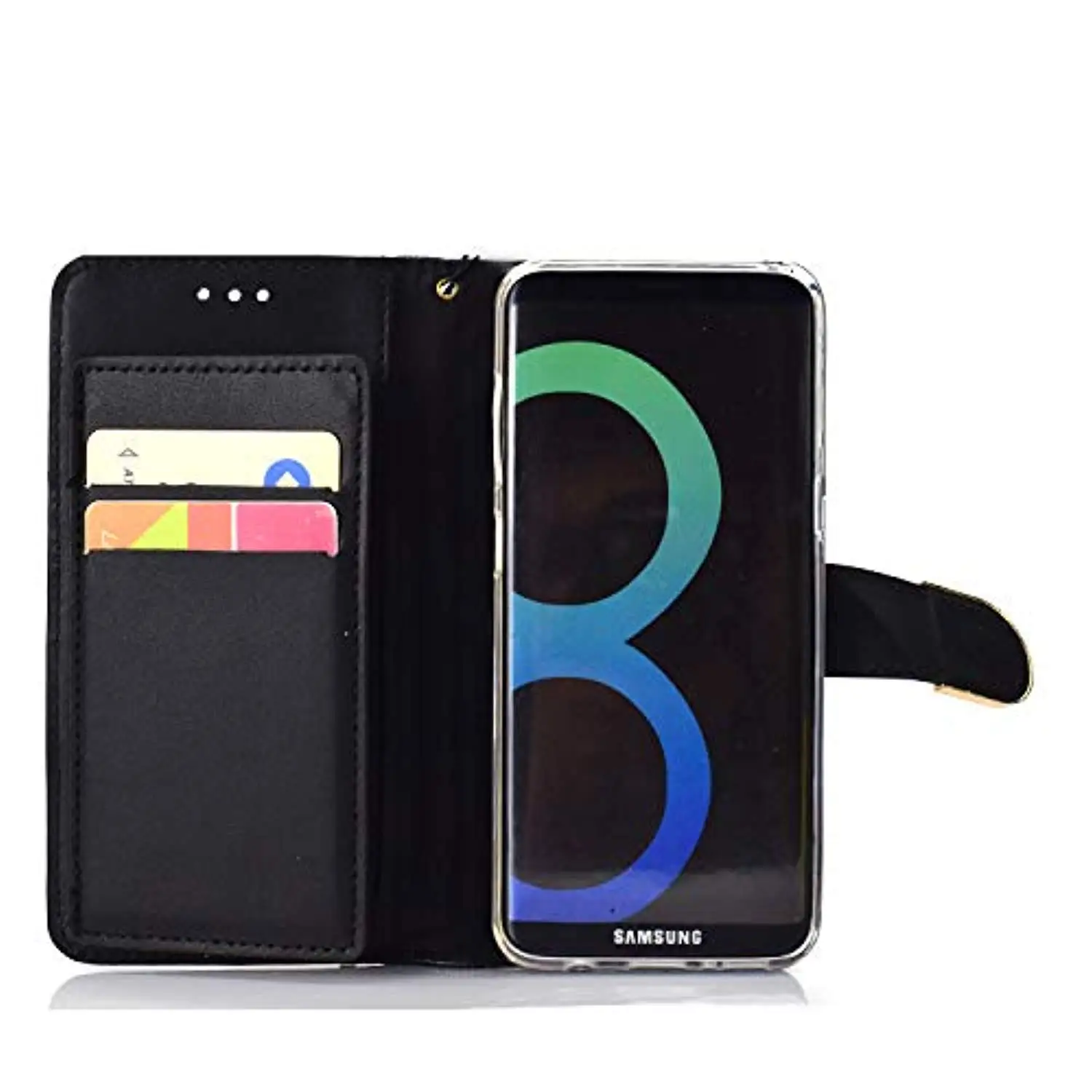 Кожаный чехол бампер с алмазной пряжкой для Samsung Galaxy S10 Plus S10E S9 зеркальный Чехол