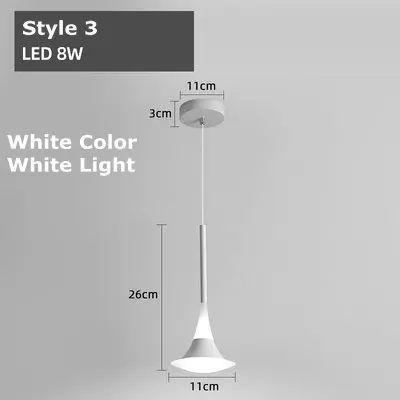 White Light Скандинавская подвеска у кровати светильник акриловый металлический белый черный минималистичный длинный кабель светодиодный подвесной светильник - Цвет корпуса: White Light