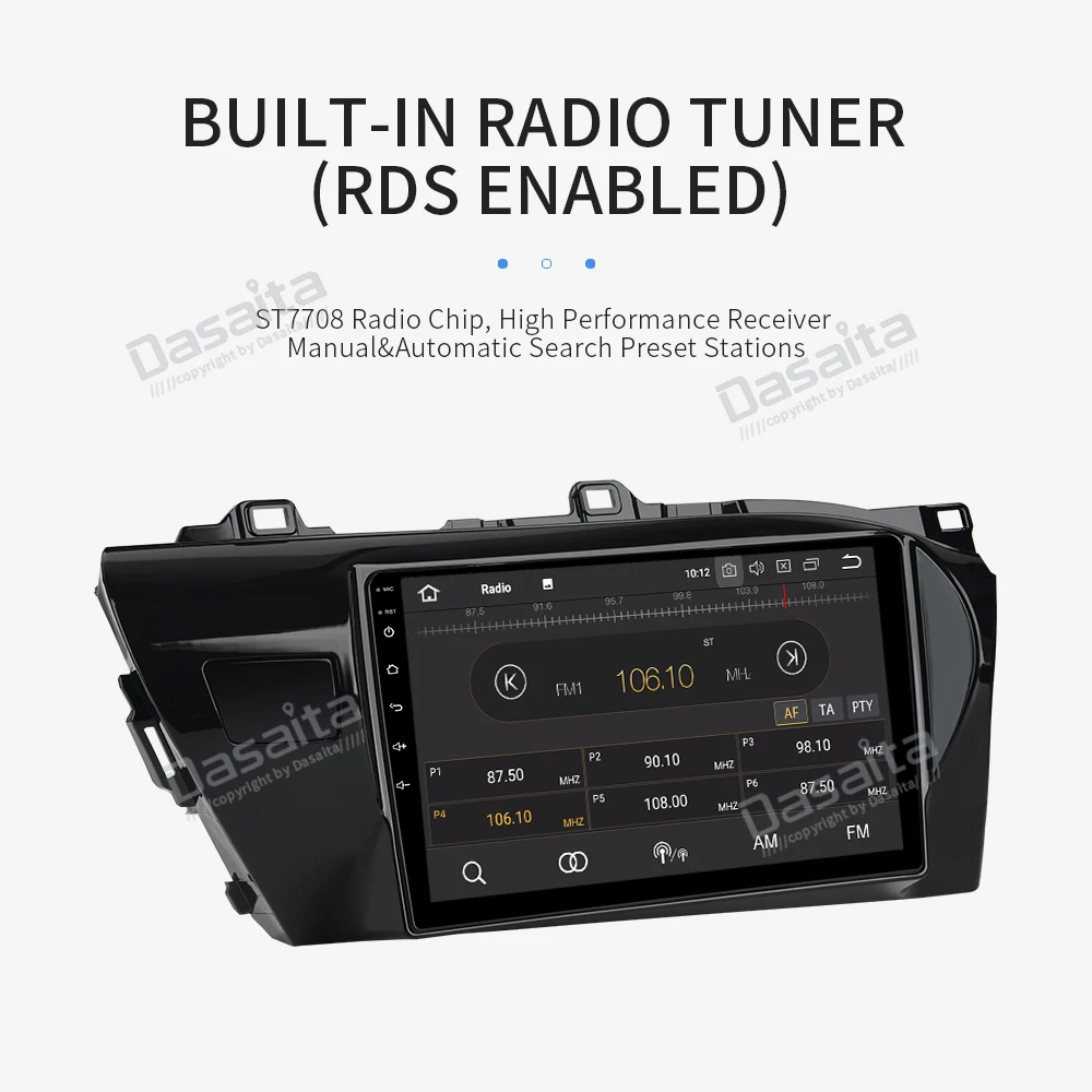 Dasaita 10," ips Car Android 9,0 gps навигации для Toyota Hilux радио RHD Bluetooth TDA7850 MP3 плеер 32G Встроенная память