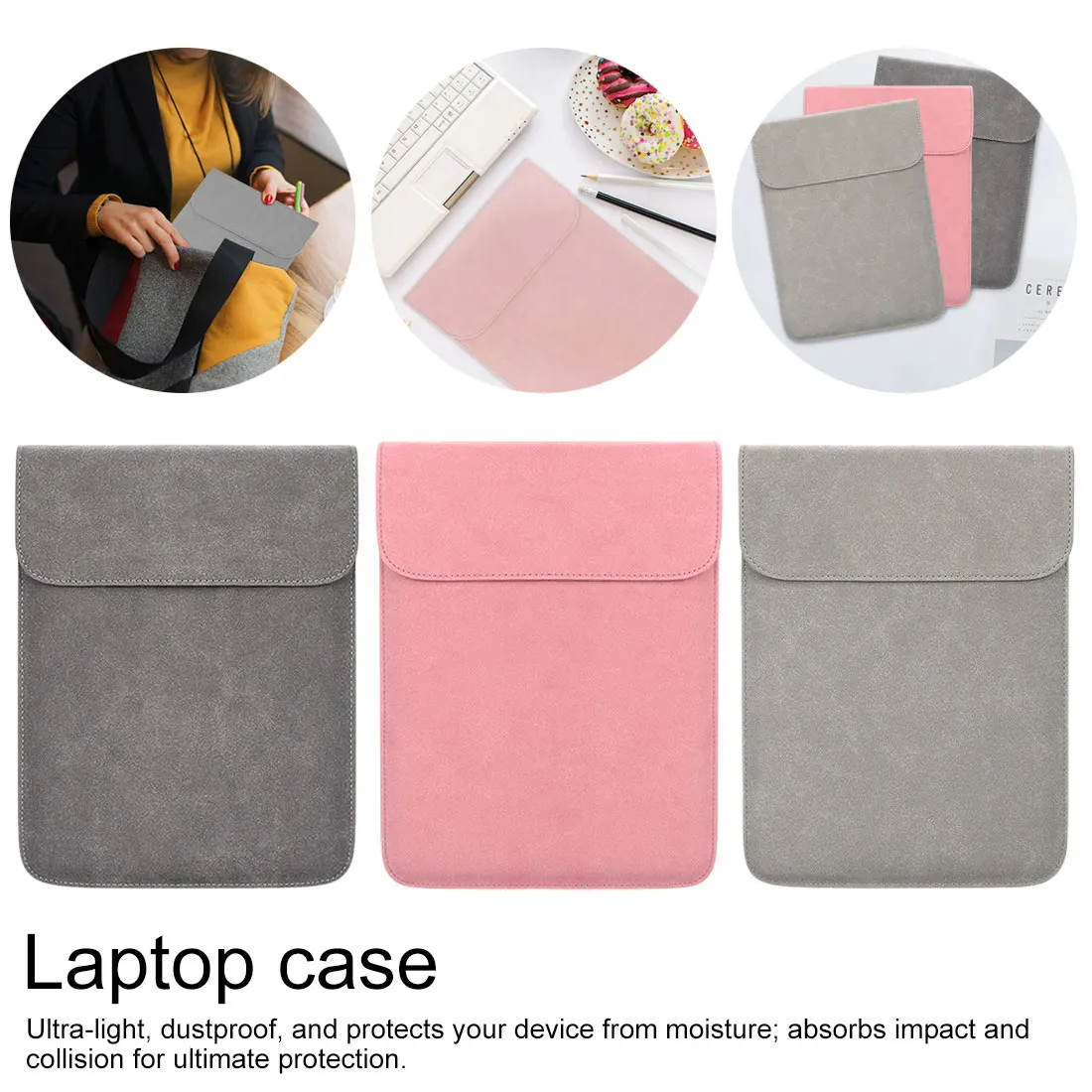 

Computer Bag PU Notebook Liner Case 11.6/13.3/14.1/15.4 Inch Super Light Laptop Bag for MacBook Air Pro Waterproof Matte