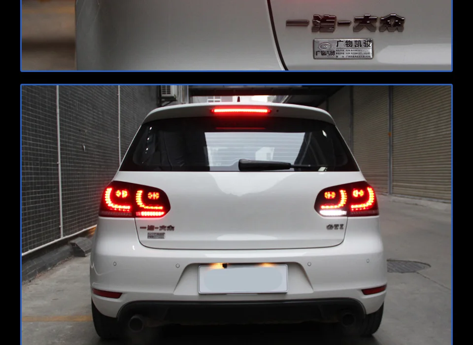 Задние фонари для VW 2009-2012 Golf 6 R20 DRL дневные ходовые огни Задний фонарь светодиодный Биксеноновая лампа Противотуманные фары тюнинг автомобильные аксессуары