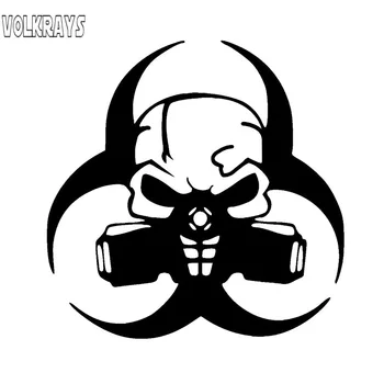 

Volkrays Fashion Car Sticker Coolest Hazard Identification Skull Motorcycle Accessories Reflective Vinyl Decal,14cm*14cm