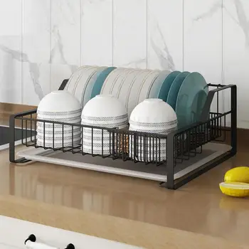 

304 Stainless Steel Kitchen Shelf Black Storage Rack For Dishes And Chopsticks