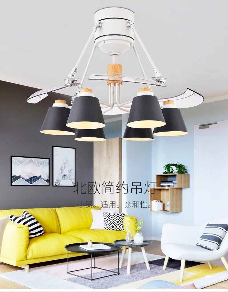 

LED Ceiling Fan Light Takeoff Fan Creative Room Fan Modern Minimalism Invisible Ceiling Fans with Lights