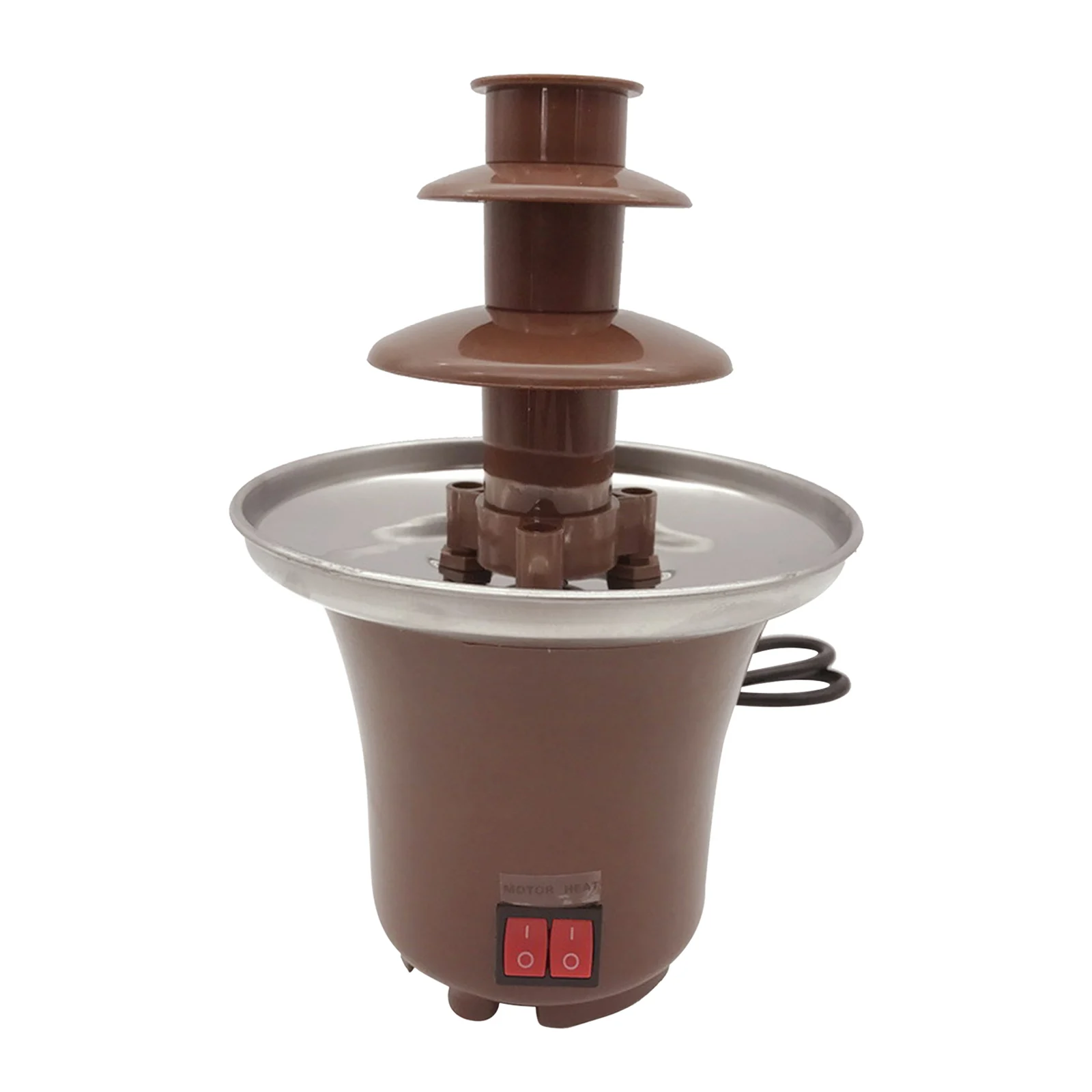 Electirc Chocolate Melt Heating Fondue Fountain 3 Tier Hotpot for BBQ Sauce Ranch US Plug