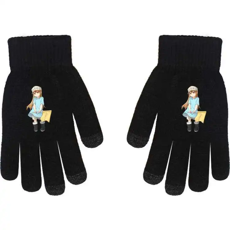 Fashion Fingerless Gloves Anime Naruto Fairy Tail Tokyo Ghoul Attack on Titans Cosplay Warm Gloves around the black gloves