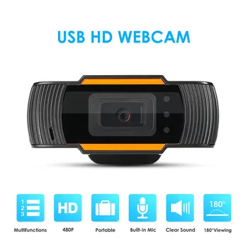 

Record PC Camera Computer Webcam 480/720/1080P Wide Angle USB 2.0 Camera Video Recording Web Camera w/Mic for PC Mac Laptop