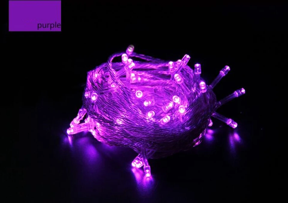purple Водонепроницаемый наружный Домашний Светильник 10 м 20 м 30 м 50 м 100 м светодиодный Сказочный светильник s для рождественской вечеринки, свадьбы, праздника, украшение гирлянды, светильник - Испускаемый цвет: purple