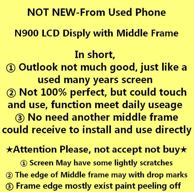 1 шт. с рамкой б/у работает не является новым для Samsung Note 3 N900 ЖК-дисплей сенсорный