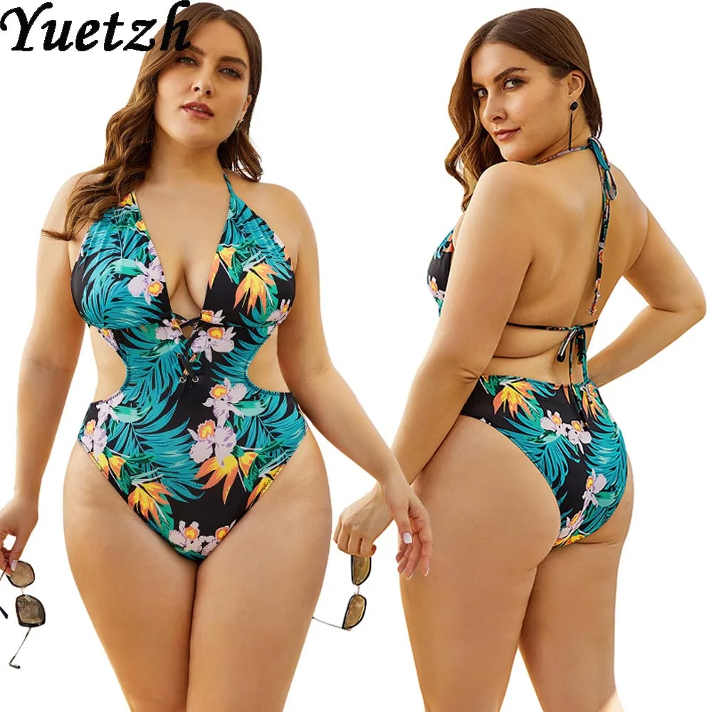 2020 Swimsuit One Piece Swim Bathing Suits Plus Size Swimwear Black