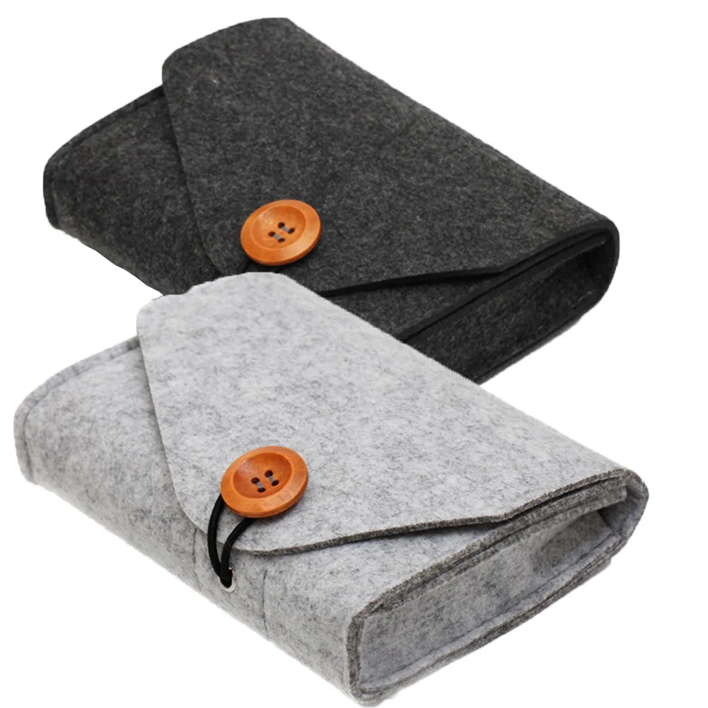 

1 Pc Home Storage Organization Key Coin Package Mini Felt Earphone SD Card Power Bank Data Cable Travel Organizer Black/Grey