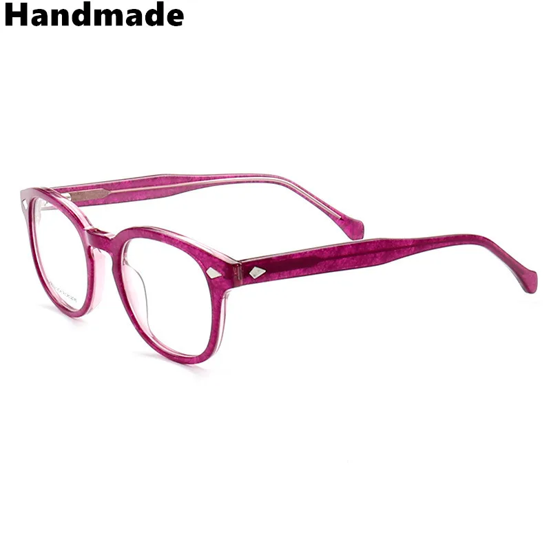 Ручная работа, ретро круглые очки стеклянные оправы, стиль «Джони Депп», простые близорукие очки, рамка для украшения, женские очки