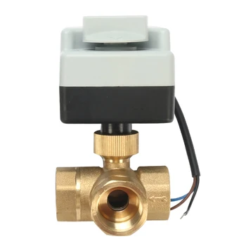 

DN15 DN20 DN25 3 way valveAC220V self integrated electric ball valve switch three wire two control electric valve female thread