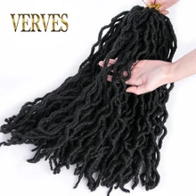 VERVES Faux Locs вьющиеся плетеные пряди 20 дюймов 24 корня/упаковка, Locs twist Ombre синтетические плетеные волосы для наращивания коричневые косички