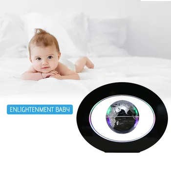 

New Magnetic Levitation with Colored LED Light Anti Gravity Magnetic Levitation Rotating World Map for Children Gift Home Decora