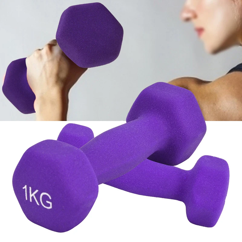 US $23.08 Set of 2 Fitness Dumbbell 05kg 1kg Non Slip Dumbbells Weight Set Neoprene Dumbbell Hand Weights Exercise Training Body Building