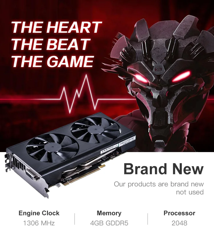Видеокарта SAPPHIRE Radeon RX580 4G 256bit GDDR5 AMD для настольных ПК HDMI PCI-E для геймеров PUBG/GTA5 высокого класса по сравнению с RX570