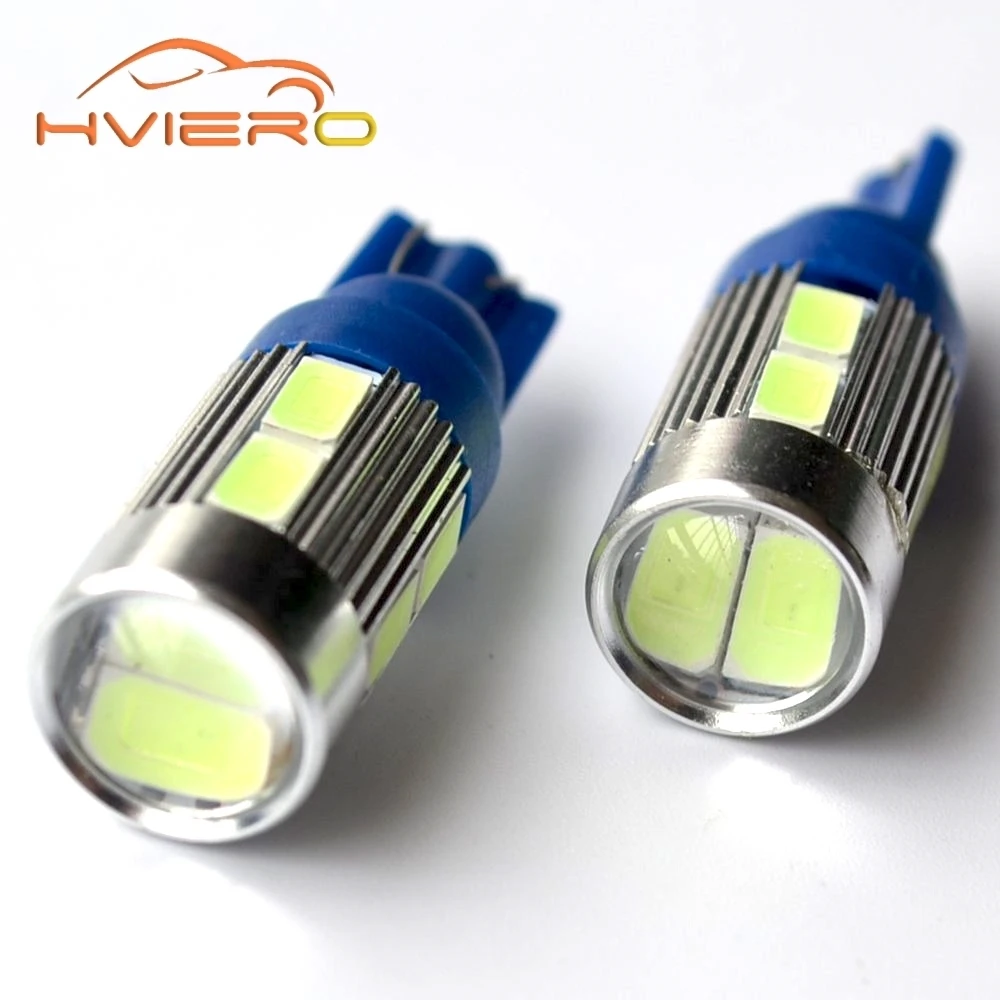 Hviero T10 10SMD 5630 W5W Interior Xenon Red White blue DC 12V Car LED Lens Projector Solid Aluminum Bulbs Side Marker Light